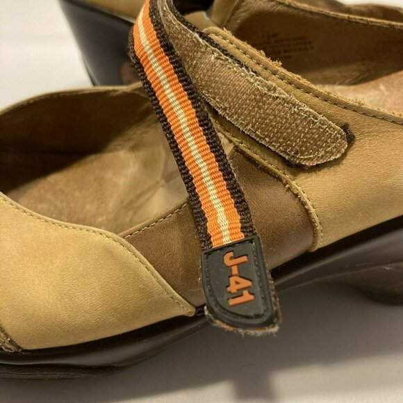 J-41 Venture On Tan Brown Mary Jane Strap Mule Shoe Sz 7.5M - Picture 9 of 12